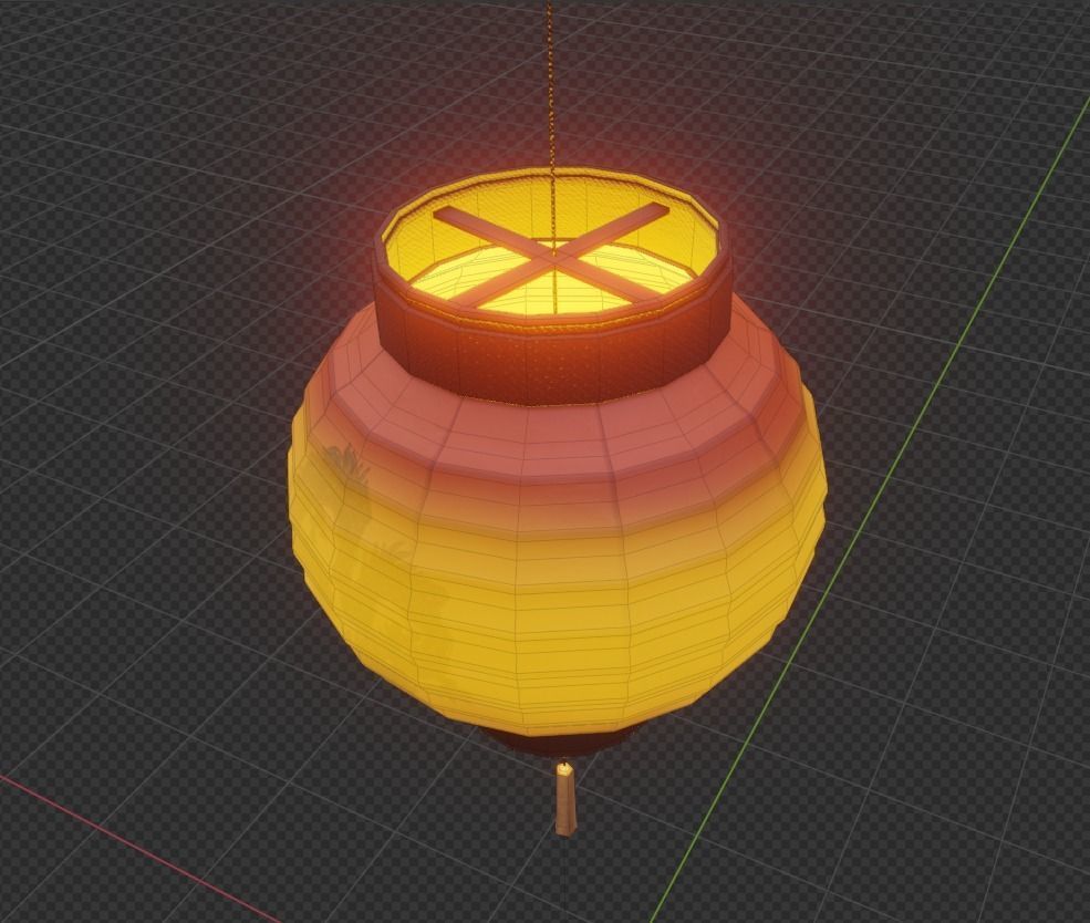Realistic Chinese Lantern Low-poly 3D model_9