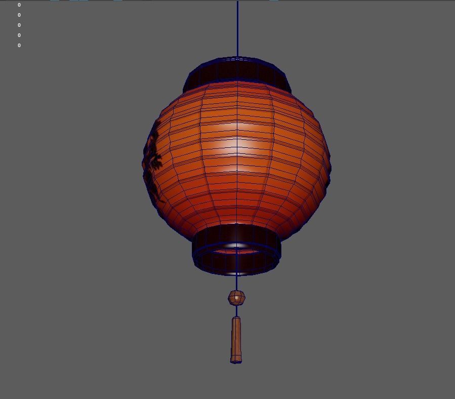 Realistic Chinese Lantern Low-poly 3D model_15