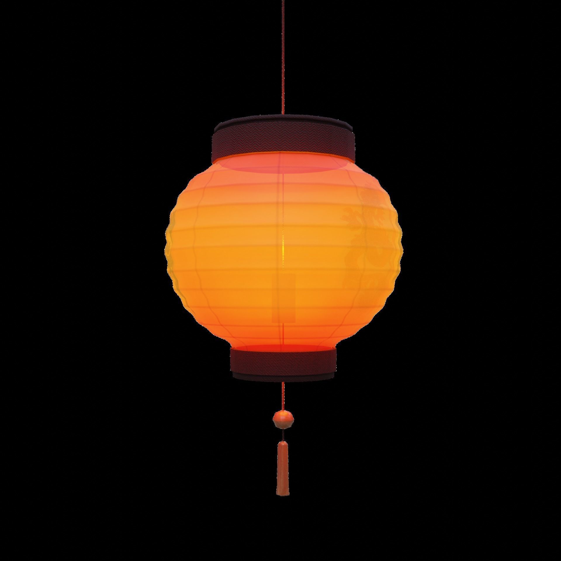 Realistic Chinese Lantern Low-poly 3D model_27