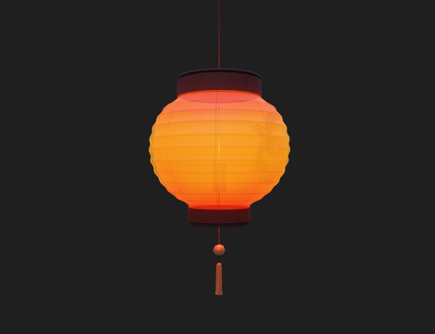 Realistic Chinese Lantern Low-poly 3D model_5
