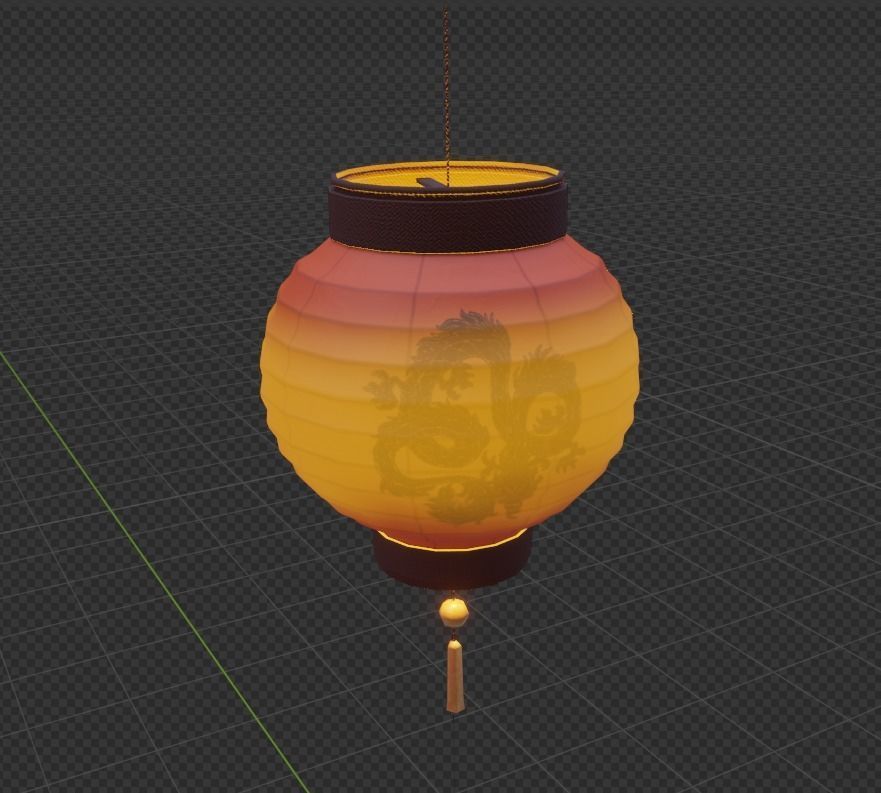 Realistic Chinese Lantern Low-poly 3D model_7