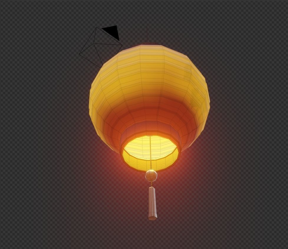 Realistic Chinese Lantern Low-poly 3D model_11