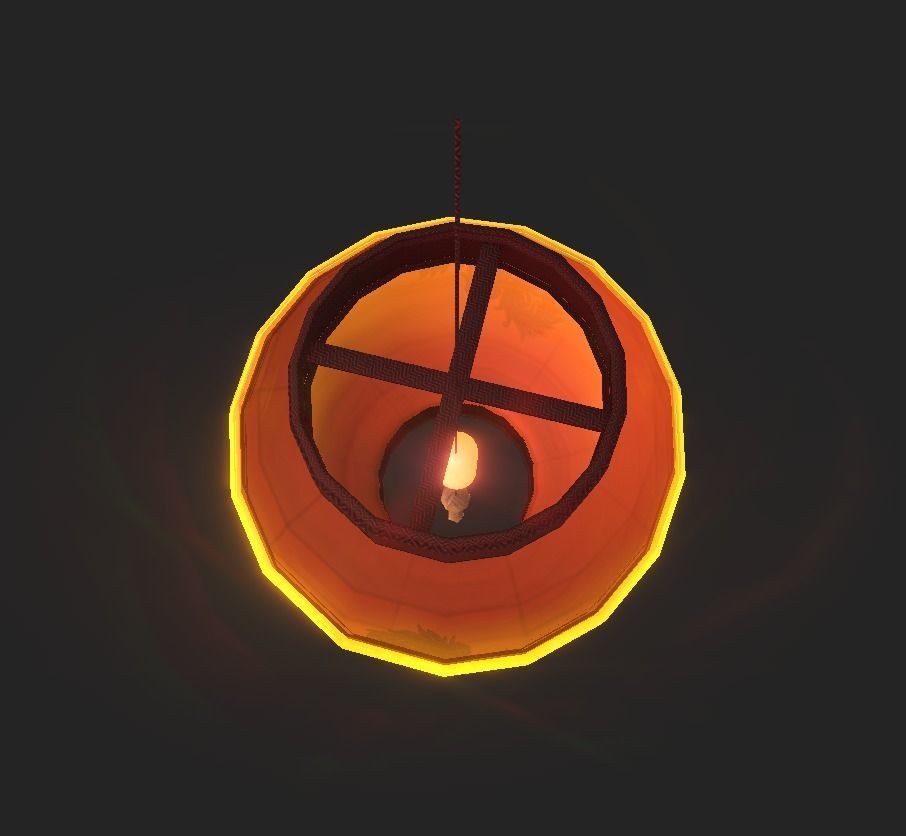 Realistic Chinese Lantern Low-poly 3D model_19