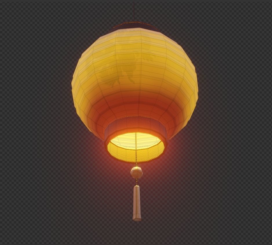 Realistic Chinese Lantern Low-poly 3D model_10