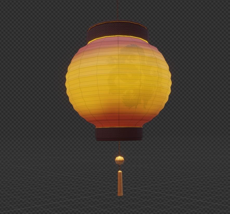 Realistic Chinese Lantern Low-poly 3D model_12
