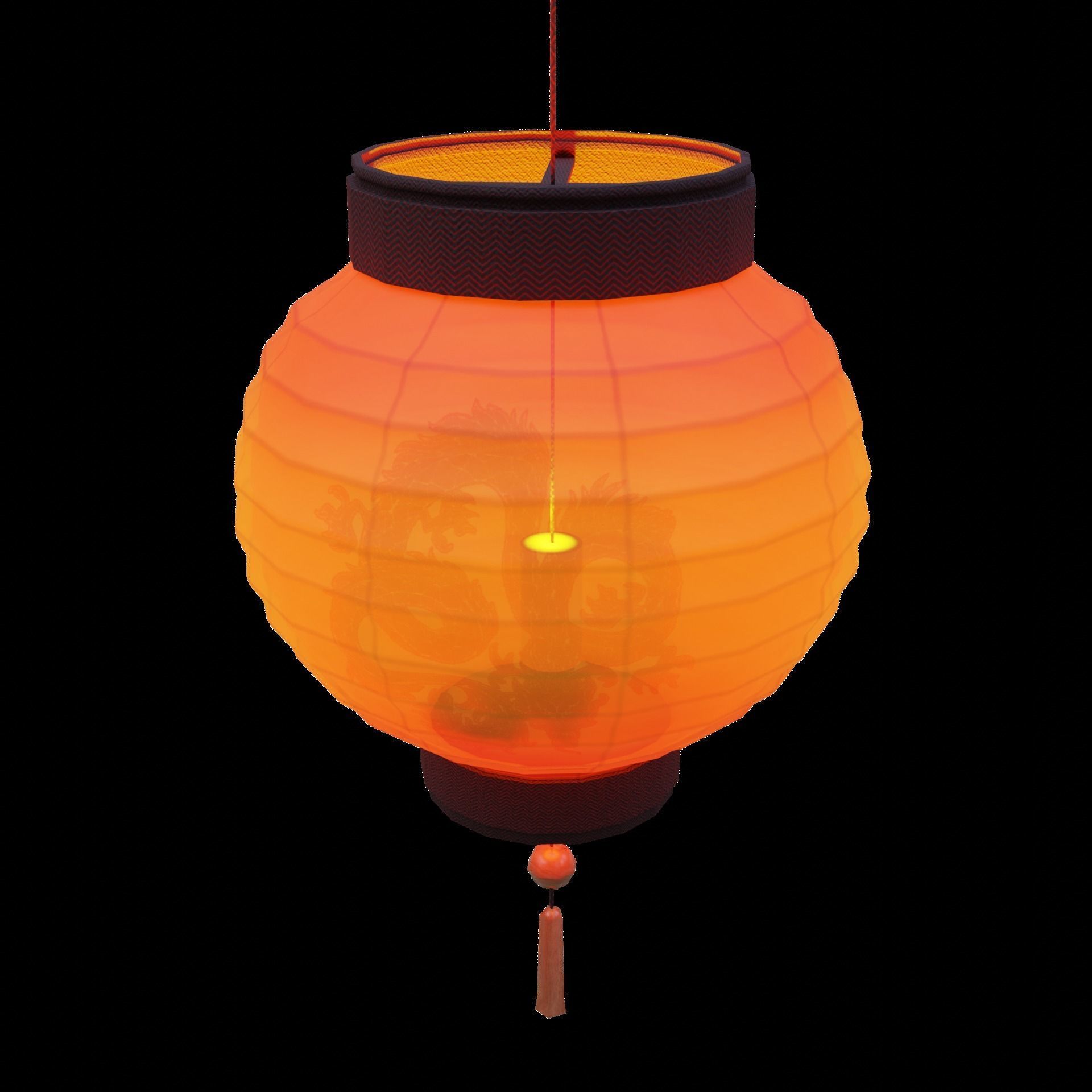 Realistic Chinese Lantern Low-poly 3D model_21