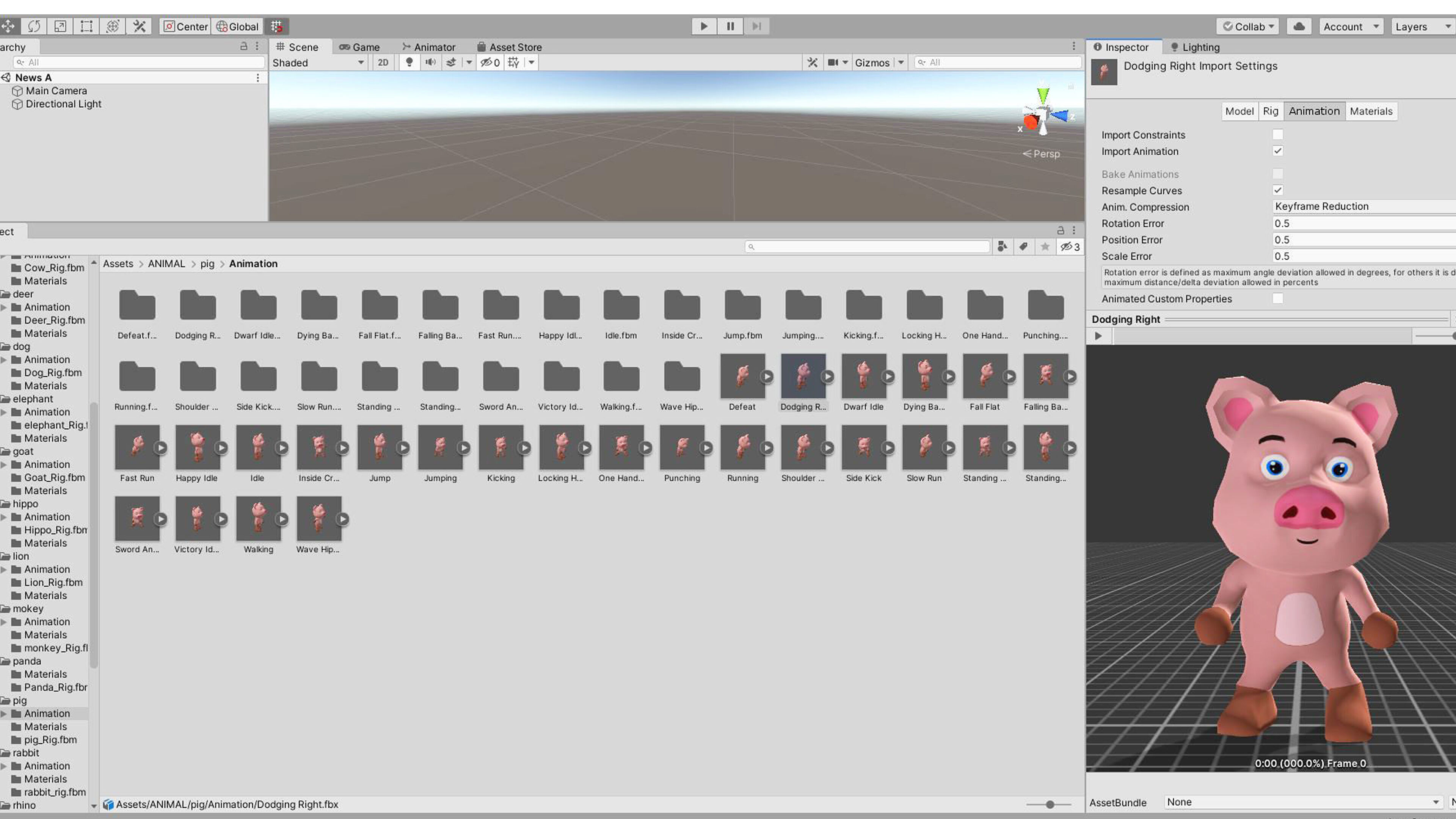 Character011 Animated Pig 3D Low-poly 3D model_6