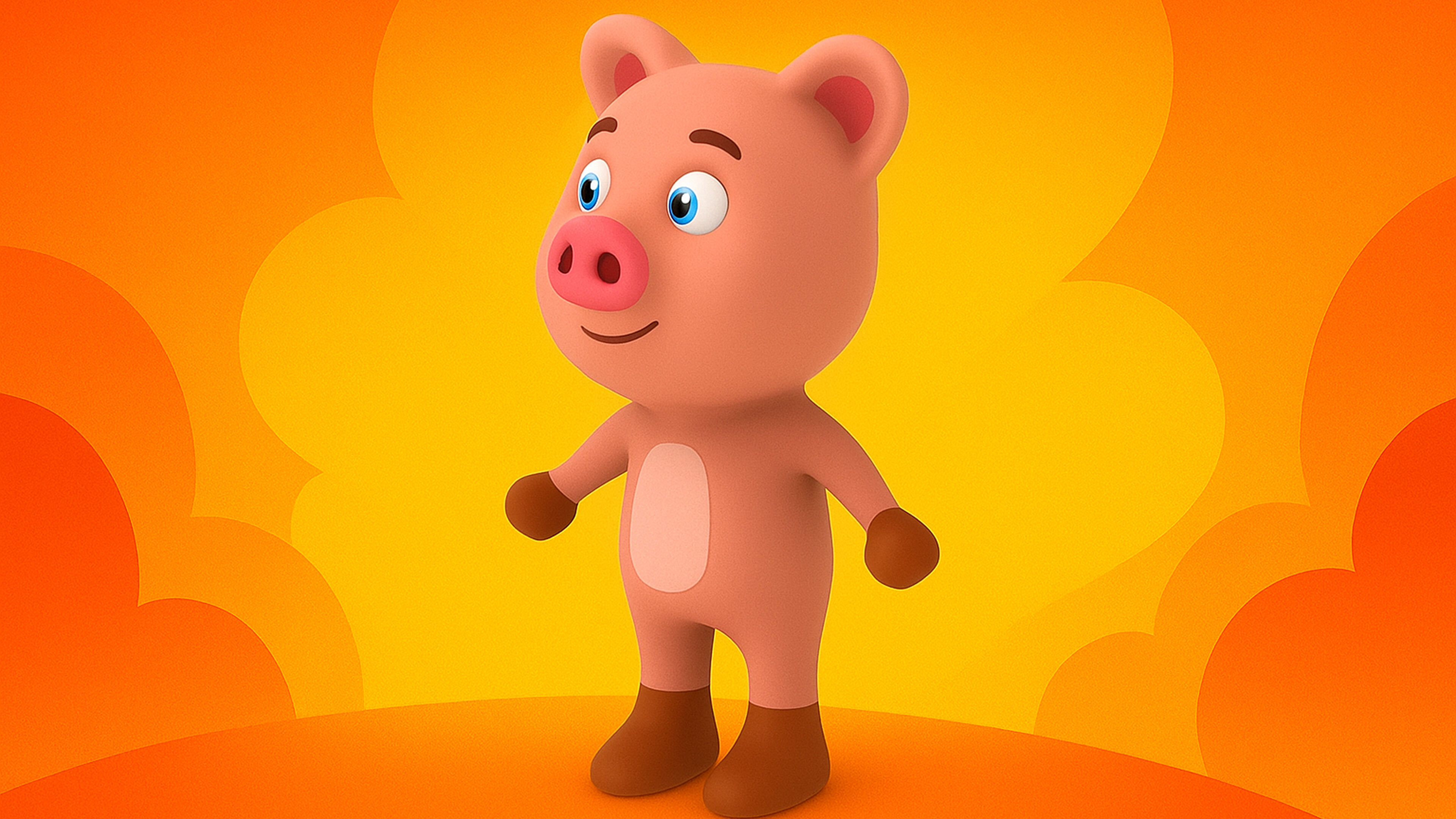 Character011 Animated Pig 3D Low-poly 3D model_2
