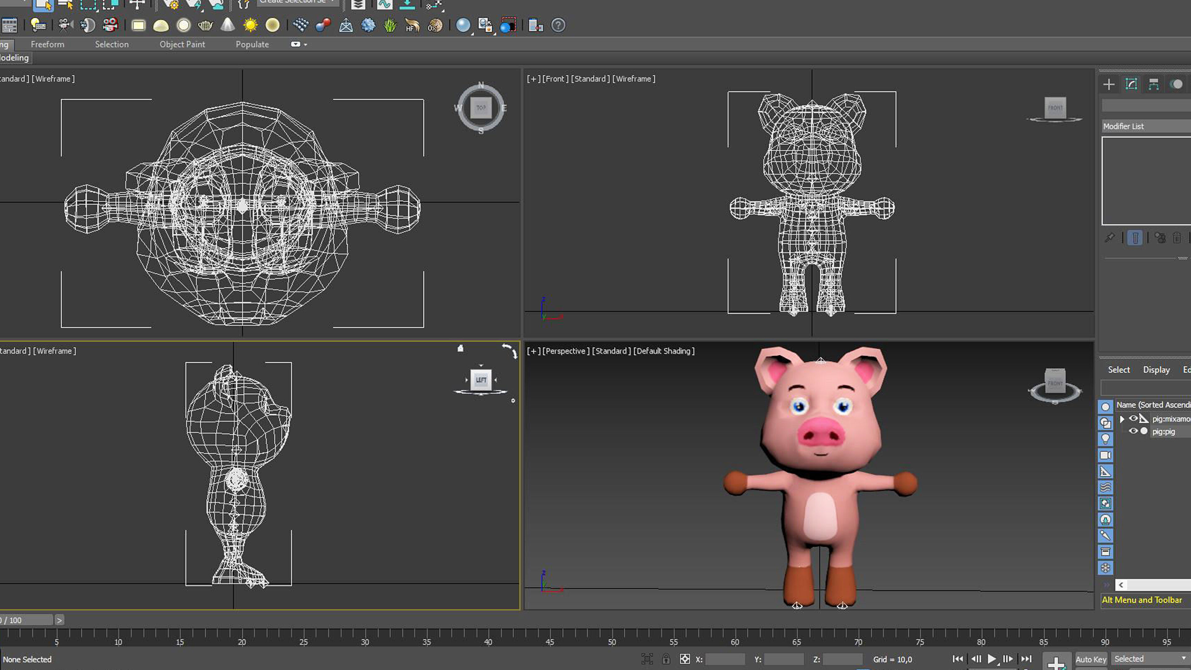 Character011 Animated Pig 3D Low-poly 3D model_9