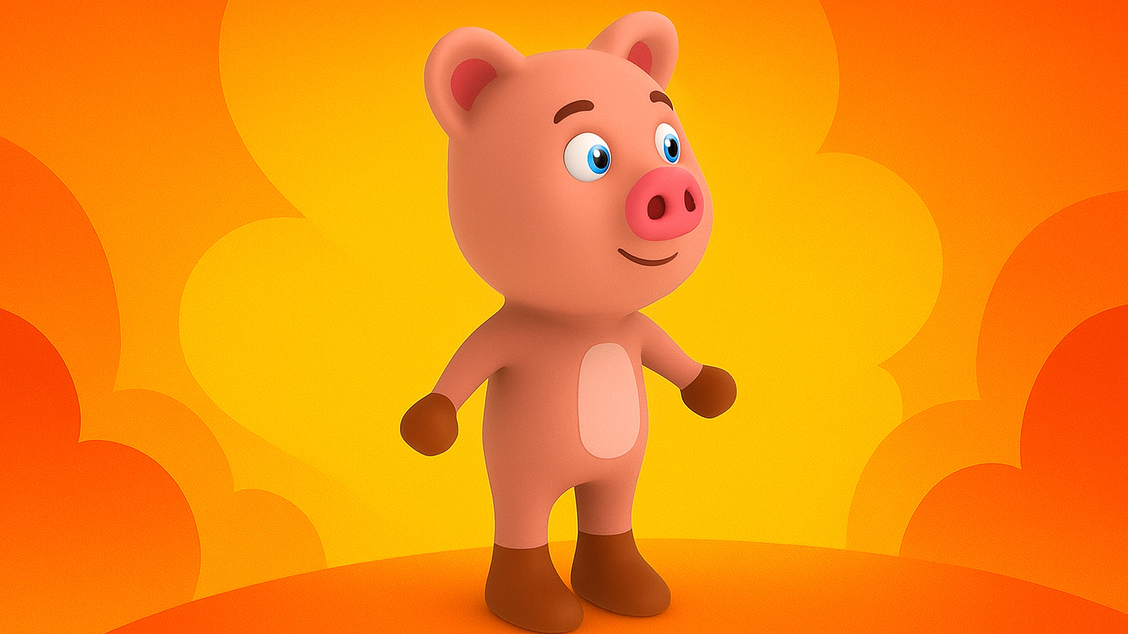 Character011 Animated Pig 3D Low-poly 3D model_4
