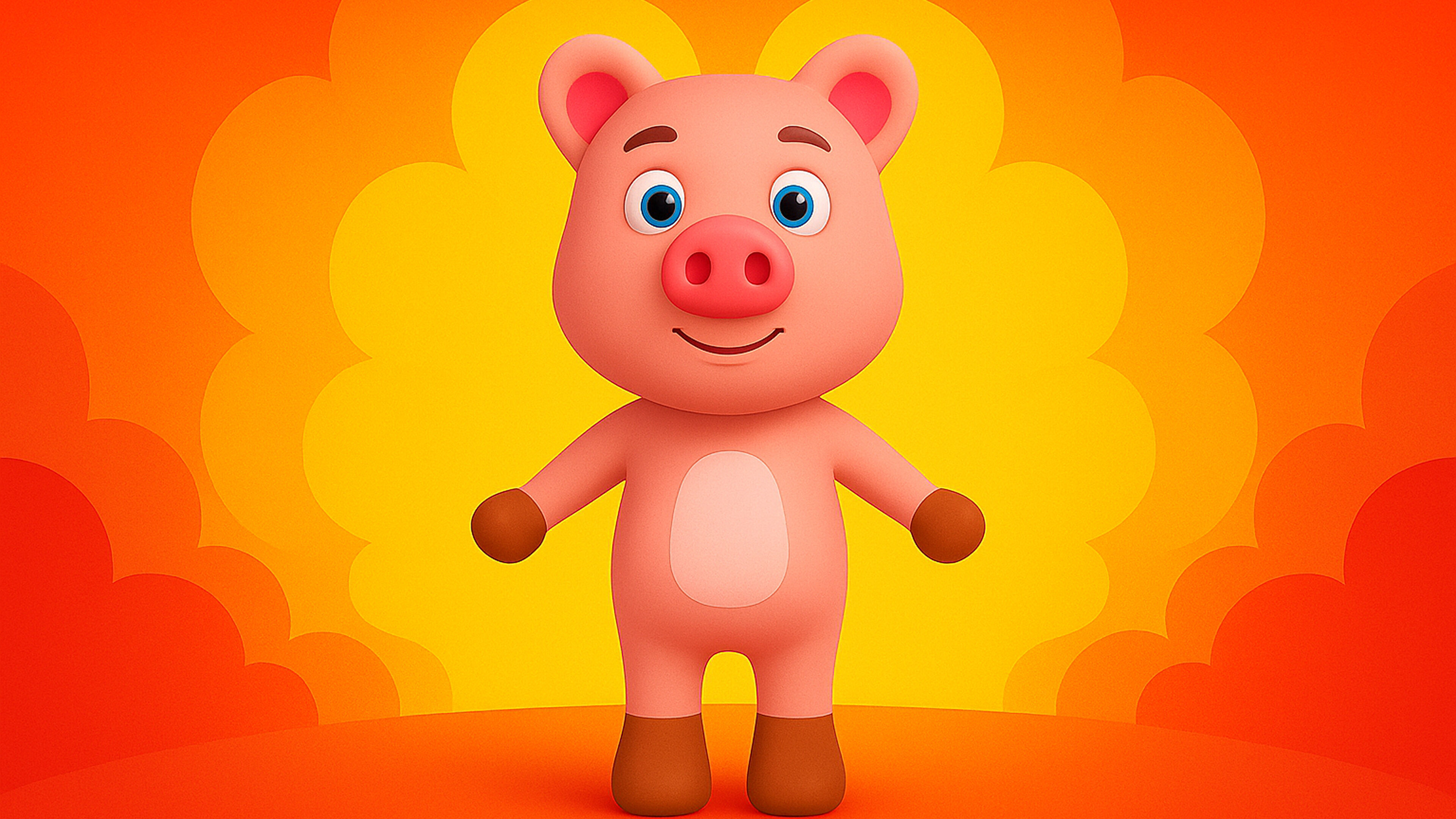 Character011 Animated Pig 3D Low-poly 3D model_1