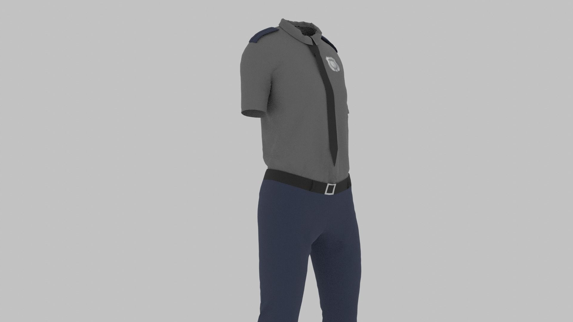 Police Uniform Low-poly 3D model_5