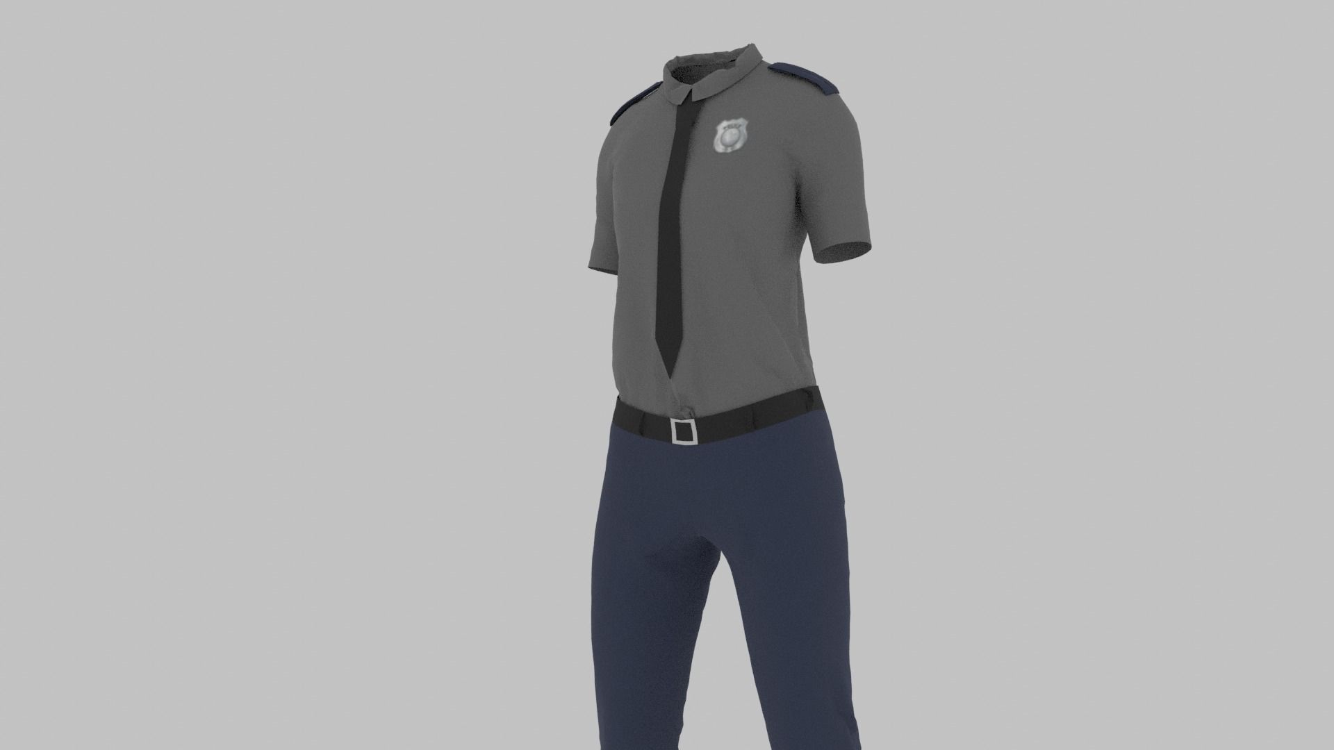 Police Uniform Low-poly 3D model_6