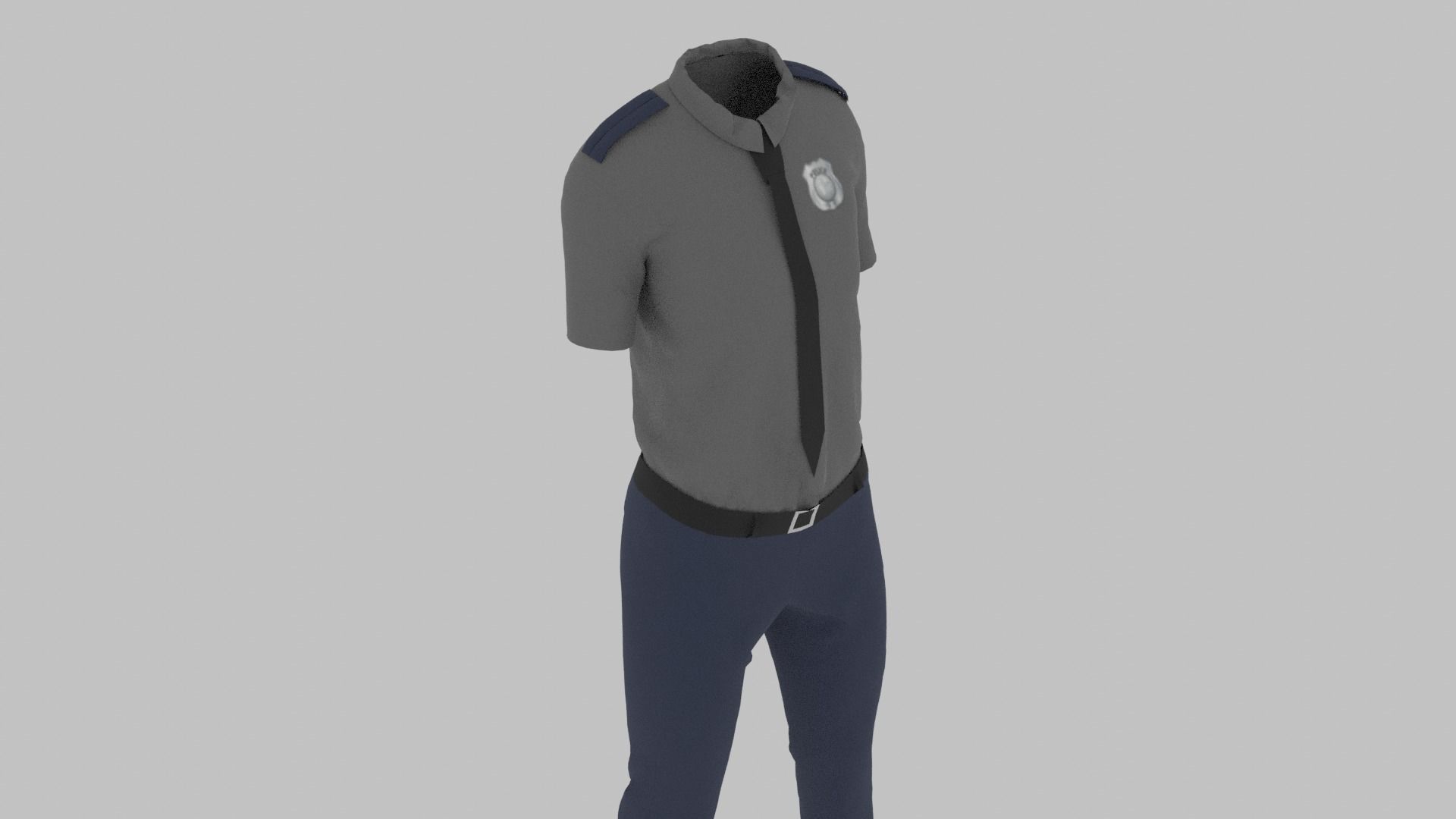 Police Uniform Low-poly 3D model_4