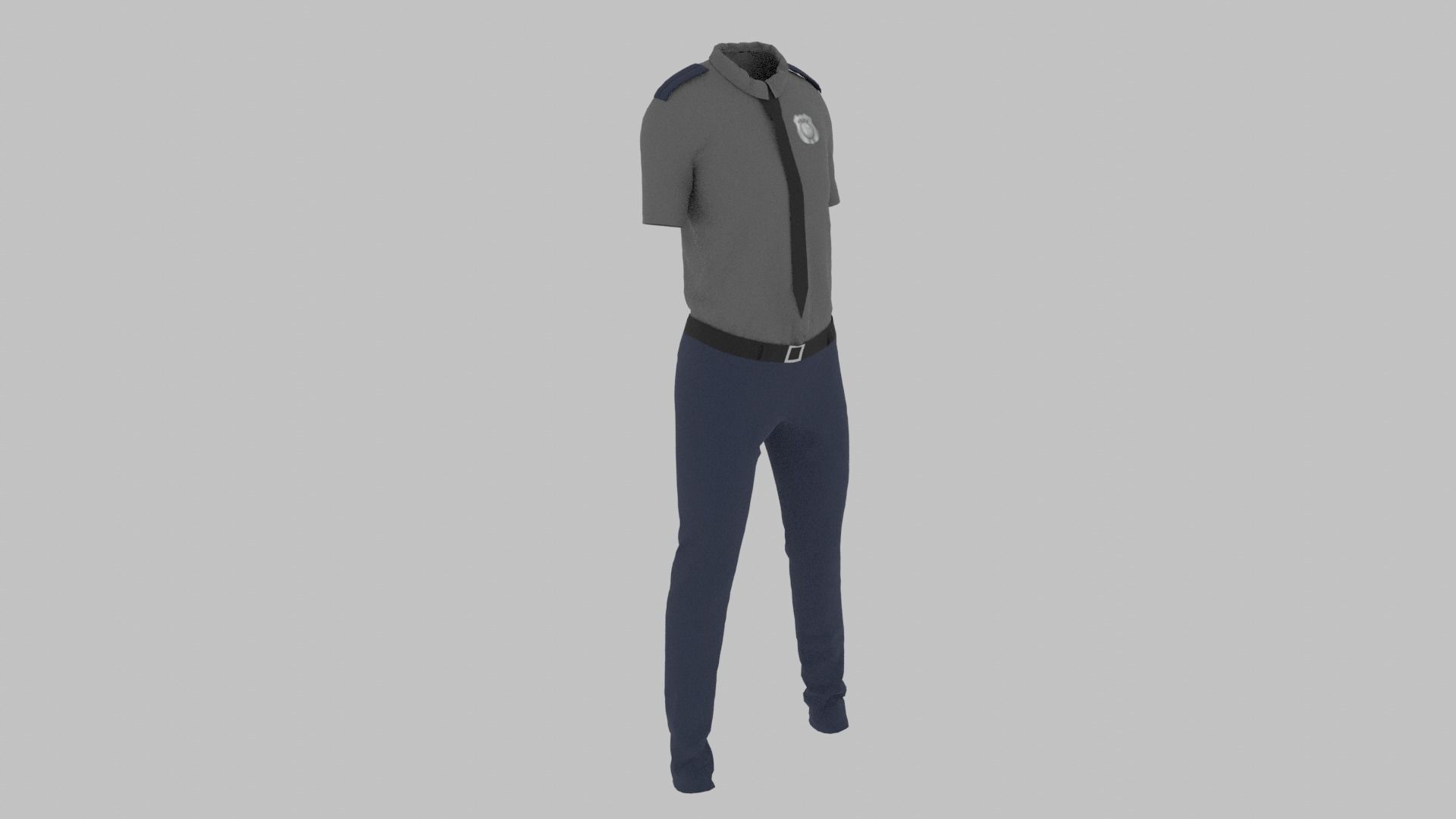Police Uniform Low-poly 3D model_2