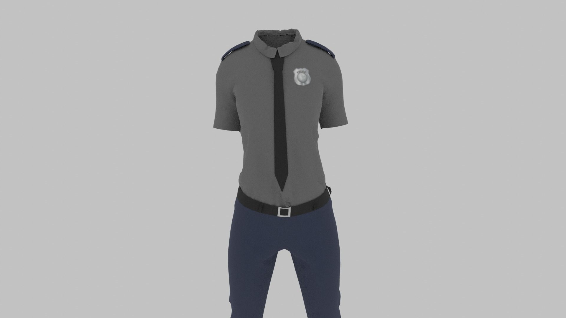 Police Uniform Low-poly 3D model_9