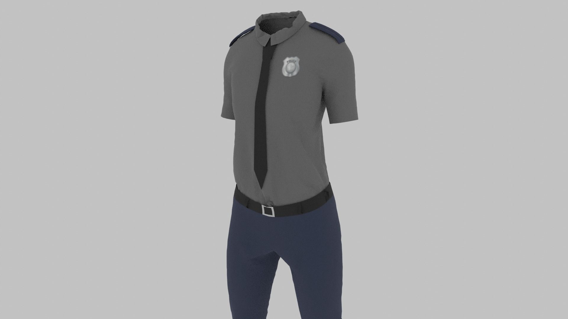 Police Uniform Low-poly 3D model_8
