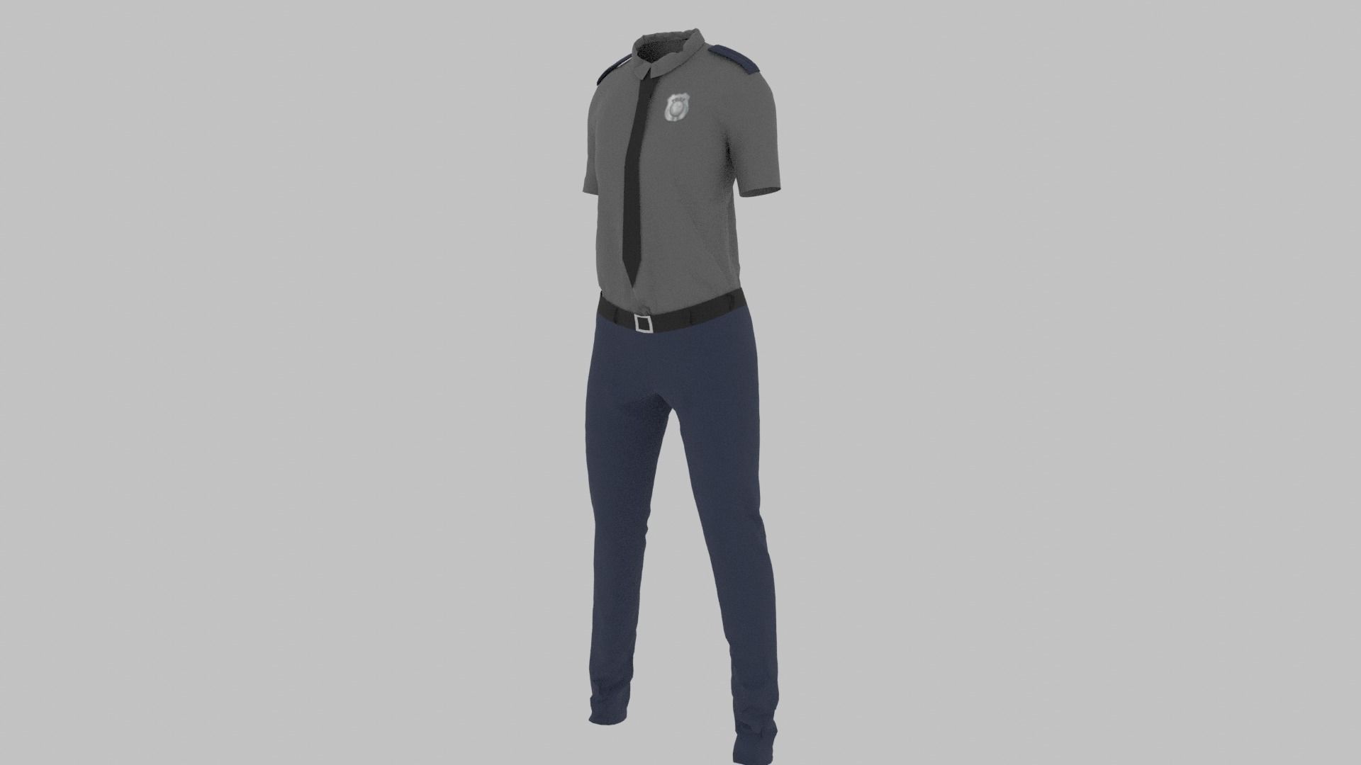 Police Uniform Low-poly 3D model_1