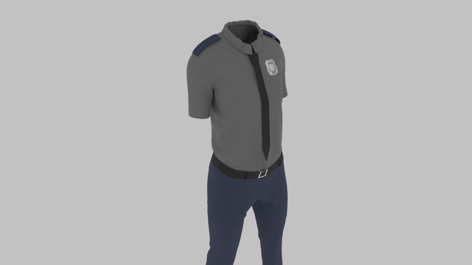 Police Uniform Low-poly 3D model_7