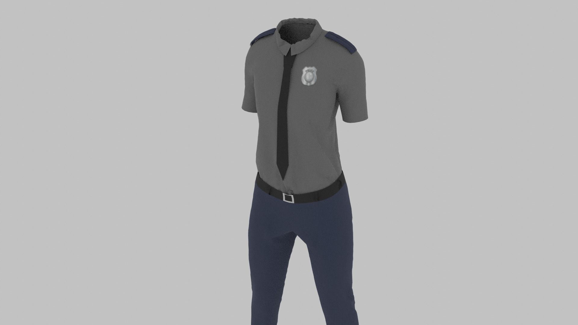 Police Uniform Low-poly 3D model_3