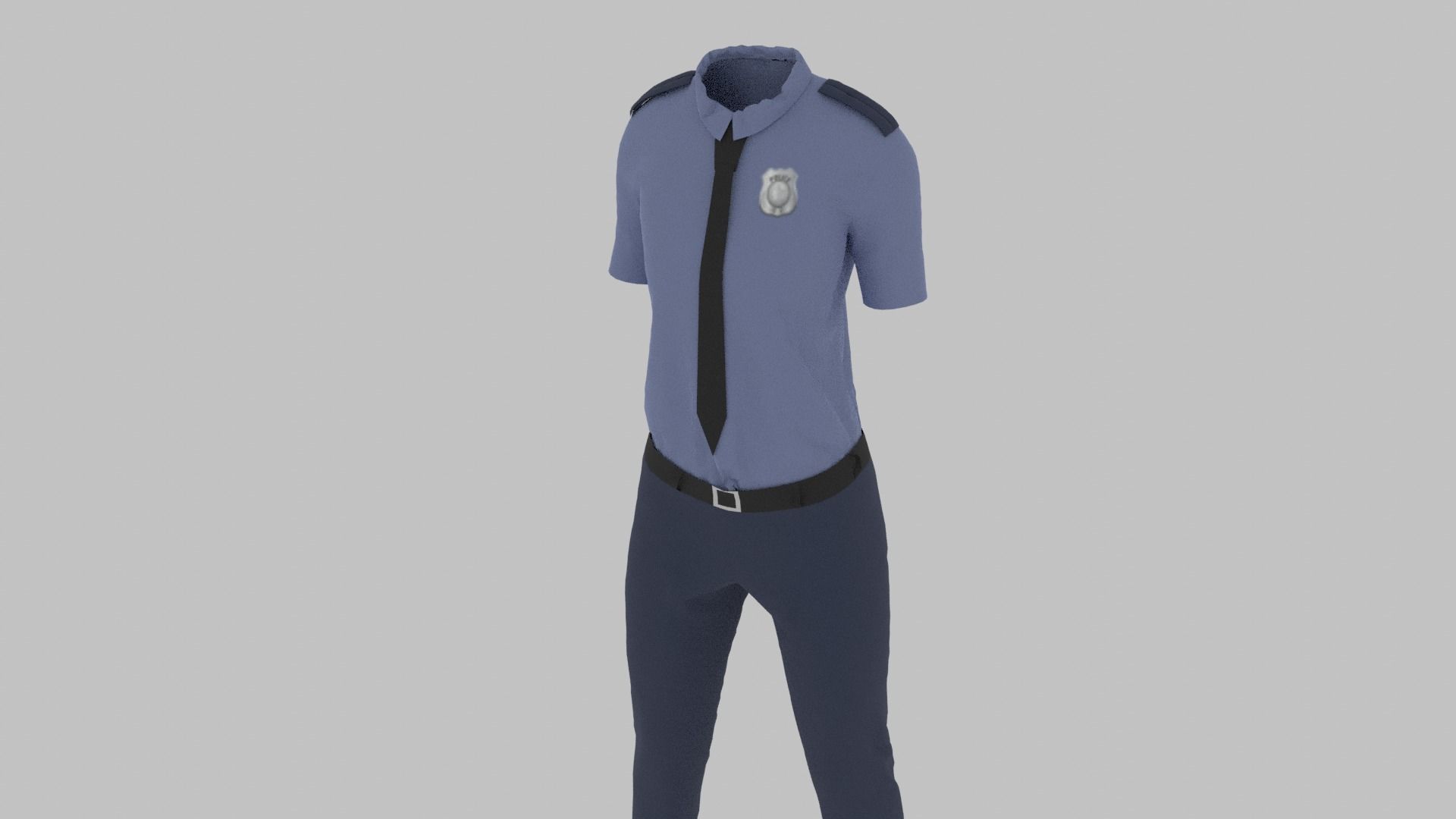 Police Uniform Low-poly 3D model_3