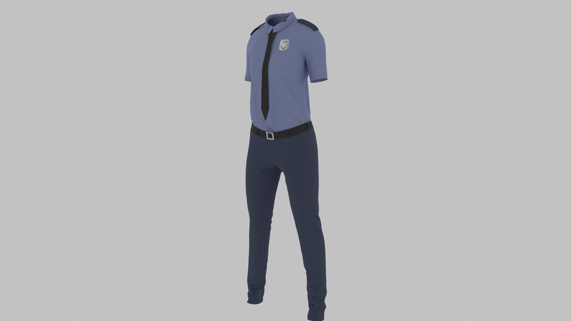 Police Uniform Low-poly 3D model_1