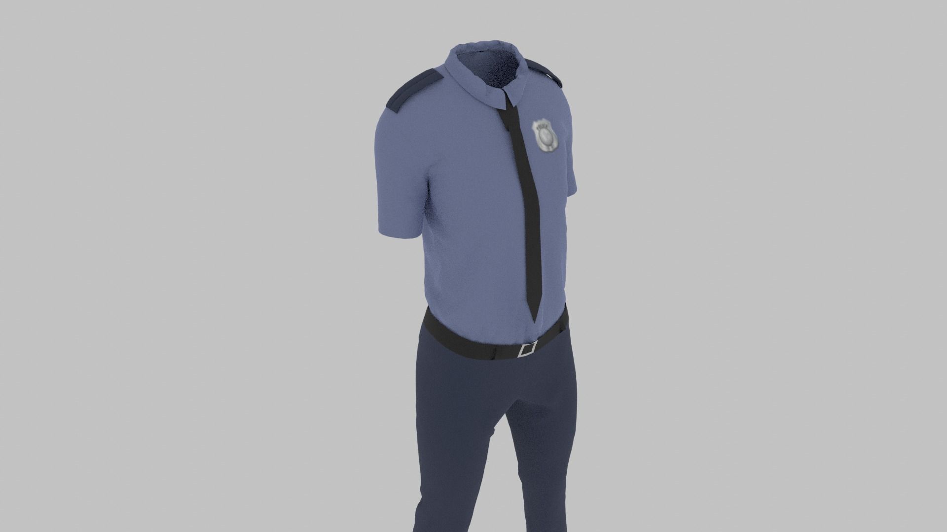 Police Uniform Low-poly 3D model_7