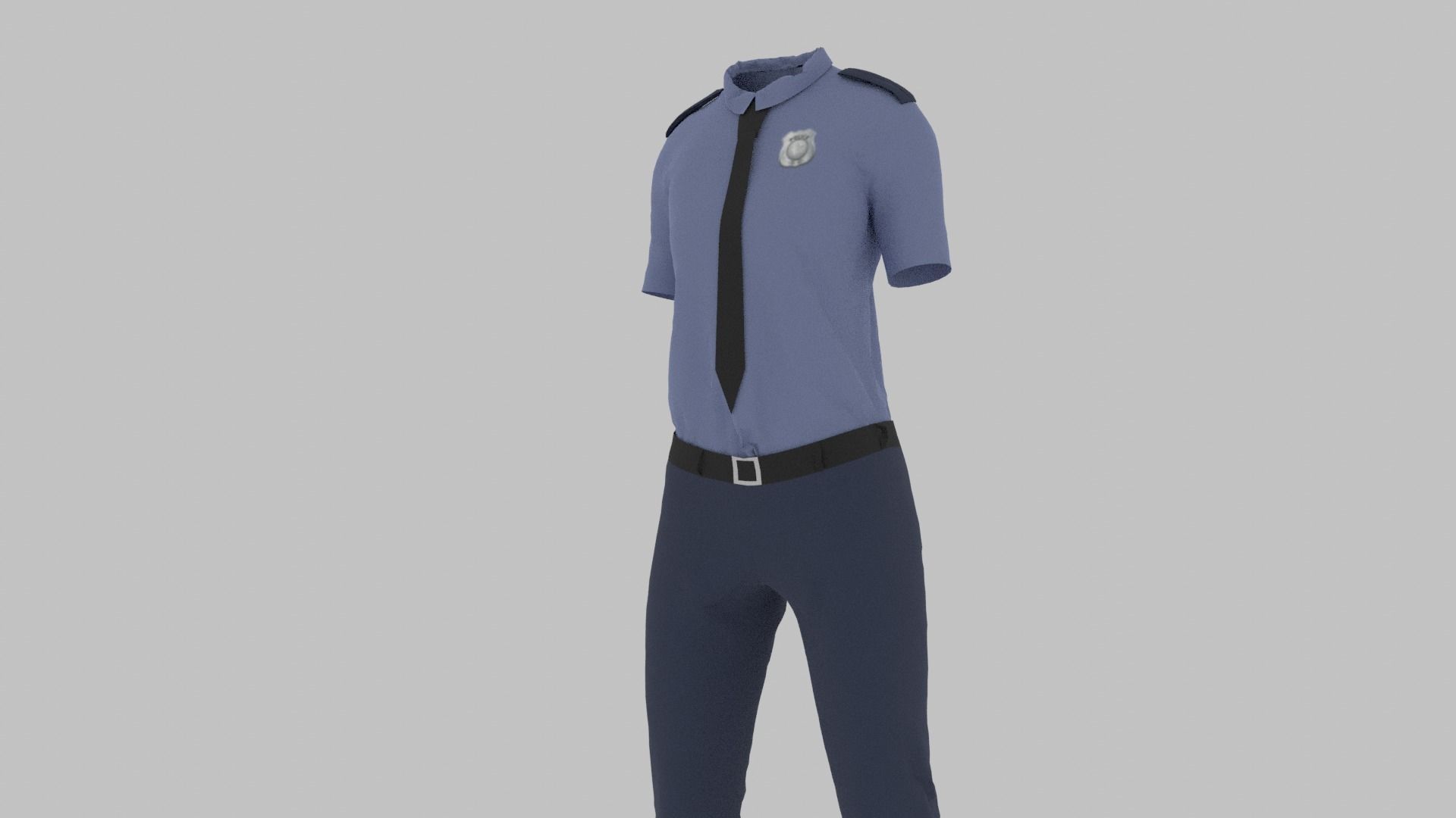 Police Uniform Low-poly 3D model_6