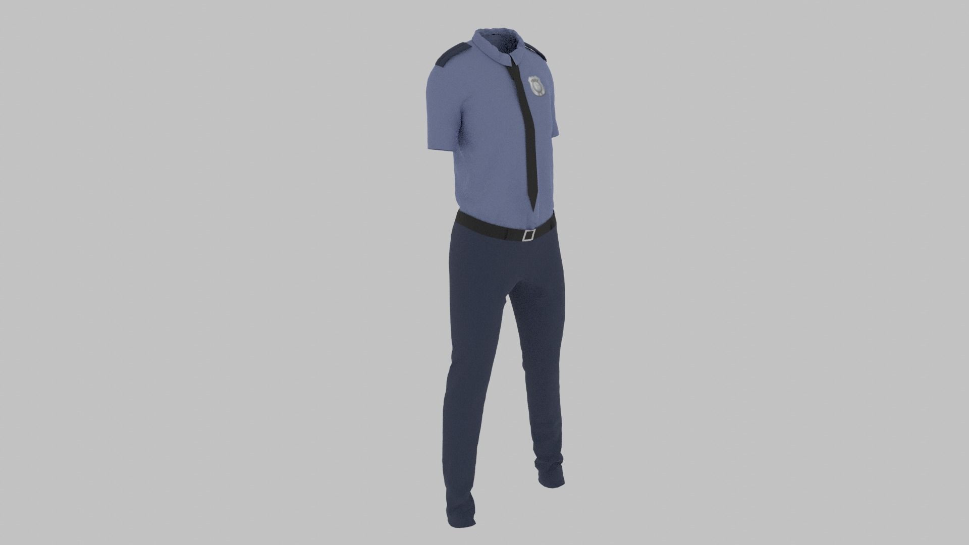 Police Uniform Low-poly 3D model_2