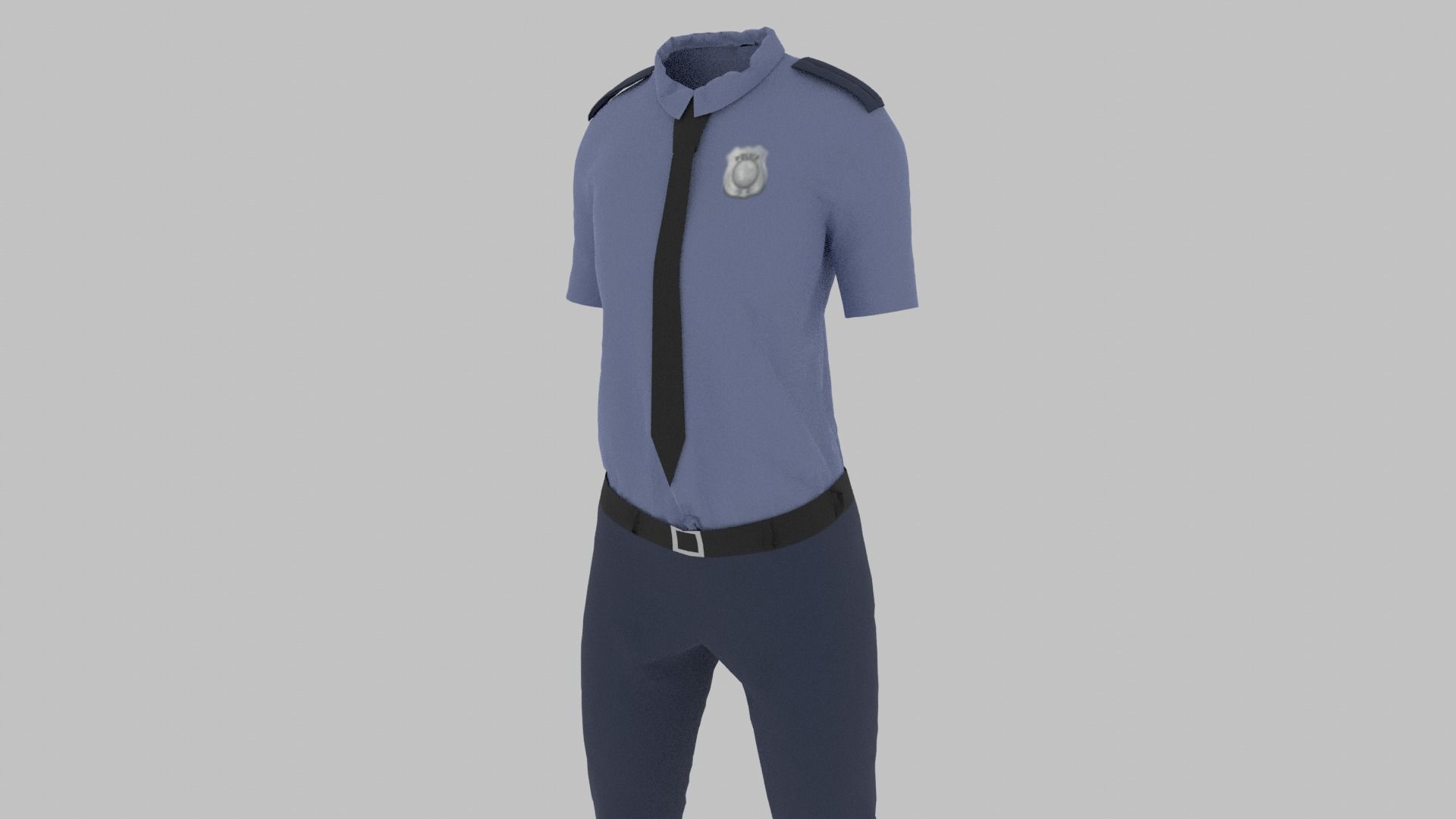 Police Uniform Low-poly 3D model_8