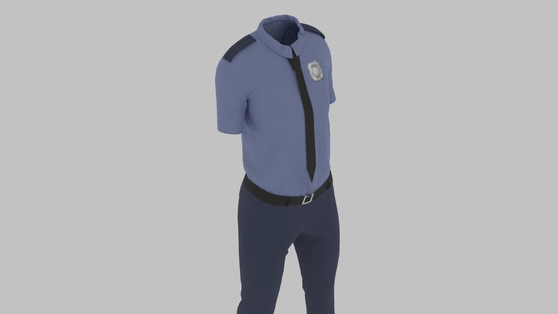 Police Uniform Low-poly 3D model_4