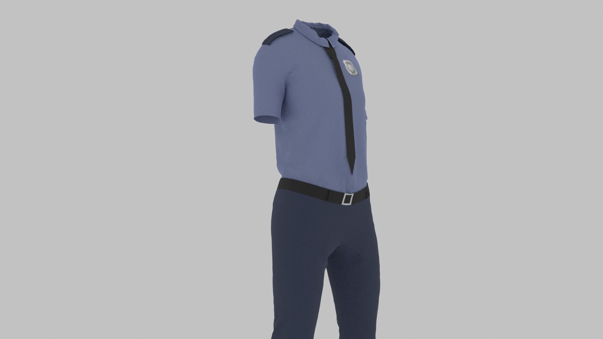 Police Uniform Low-poly 3D model_5