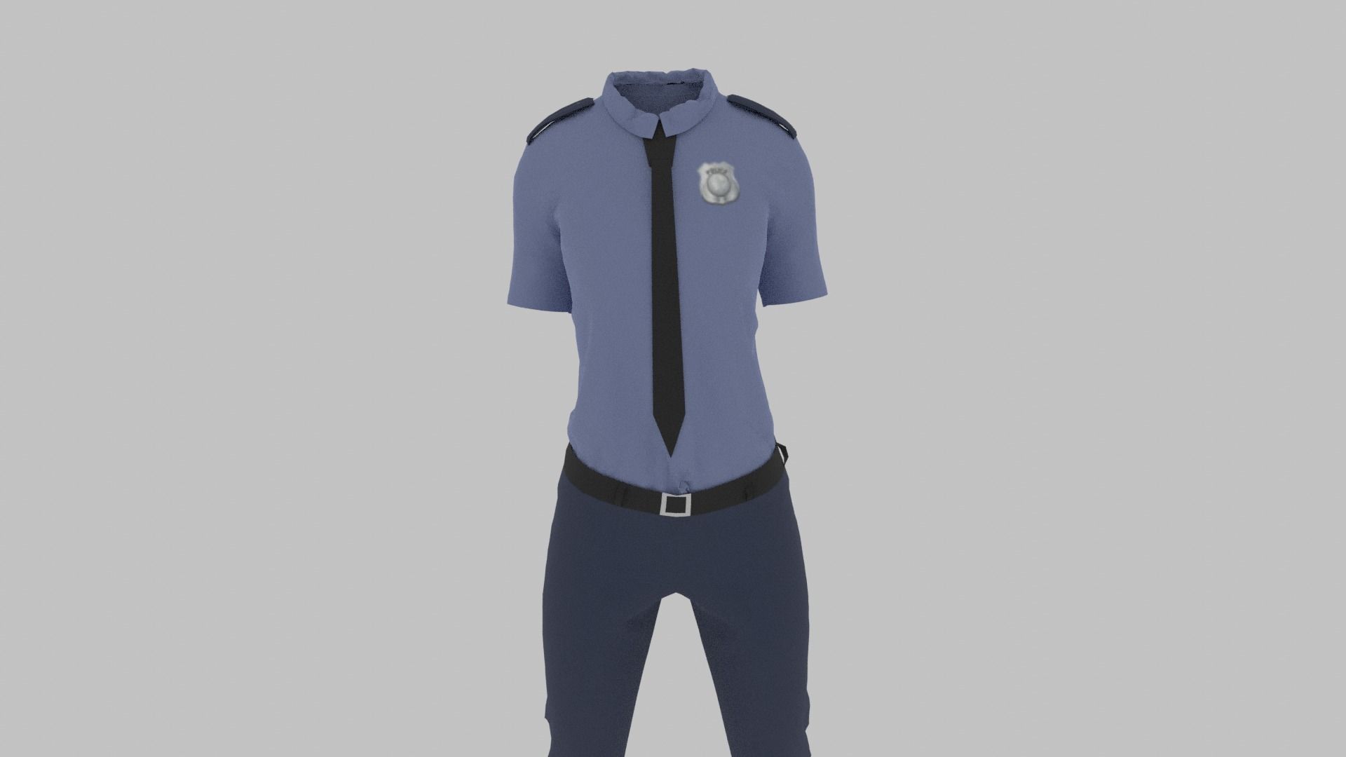 Police Uniform Low-poly 3D model_9