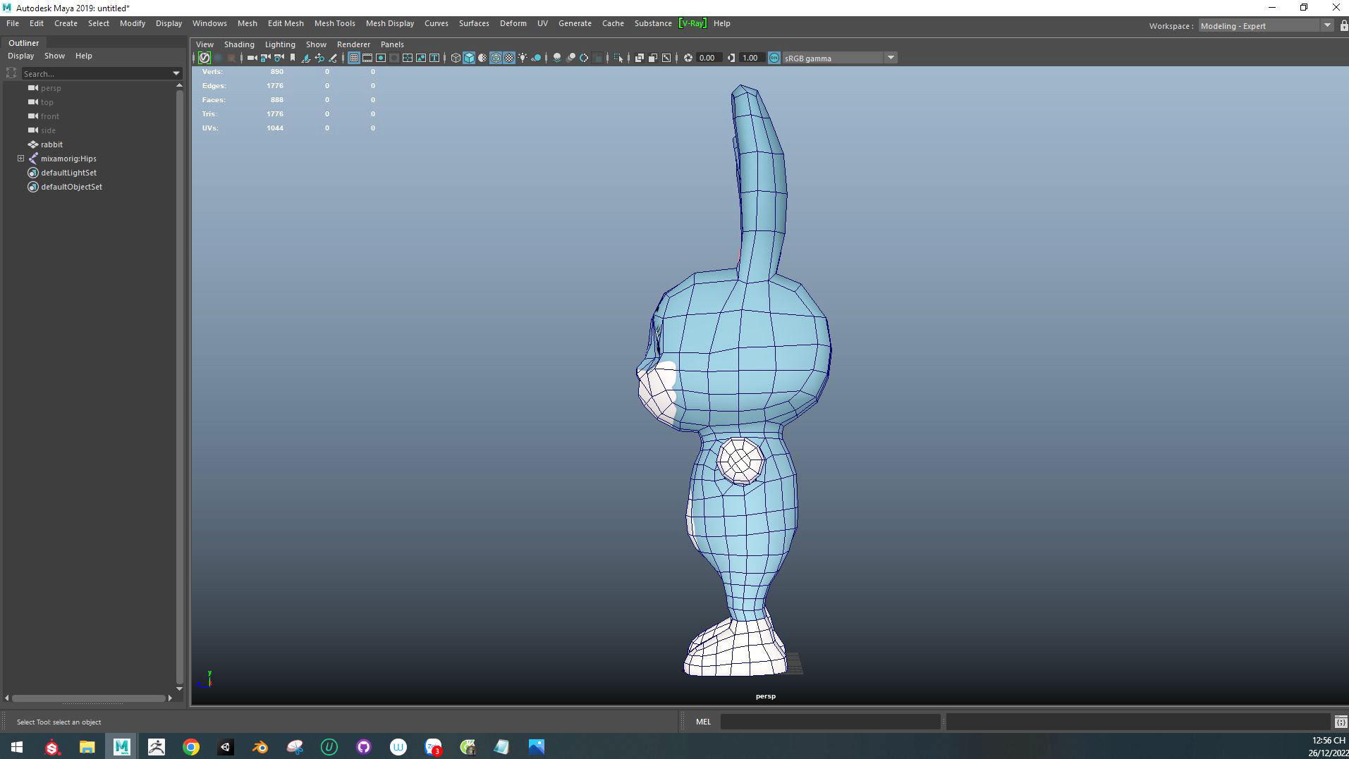 Character012 Animated Rabbit 3D Low-poly 3D model_7