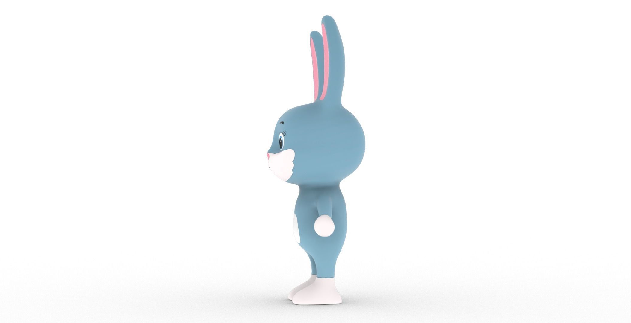 Character012 Animated Rabbit 3D Low-poly 3D model_11