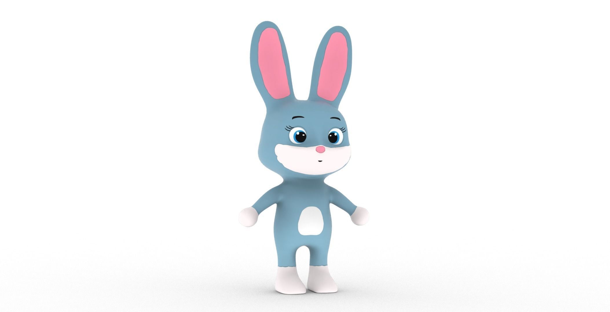 Character012 Animated Rabbit 3D Low-poly 3D model_26