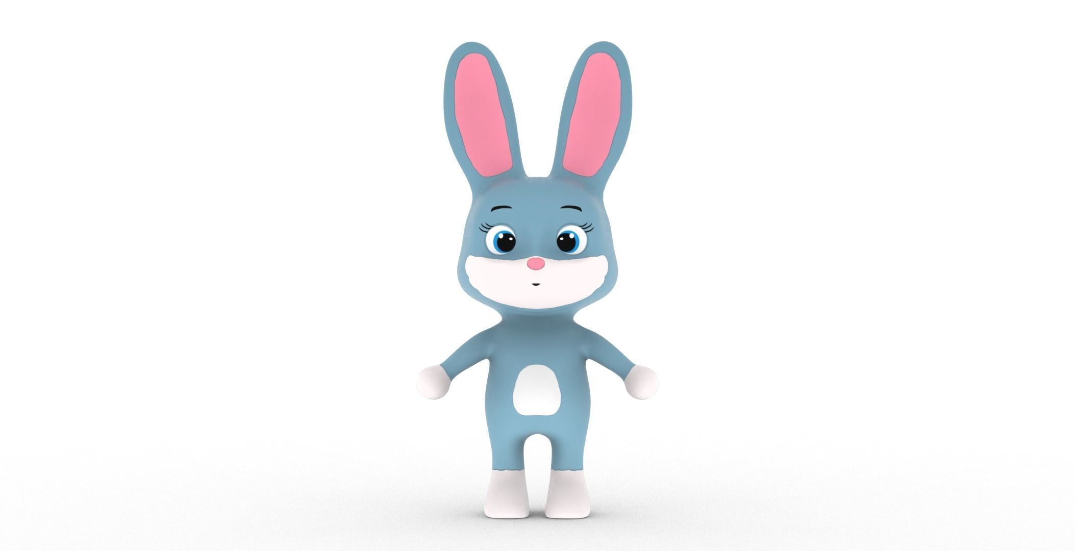 Character012 Animated Rabbit 3D Low-poly 3D model_27