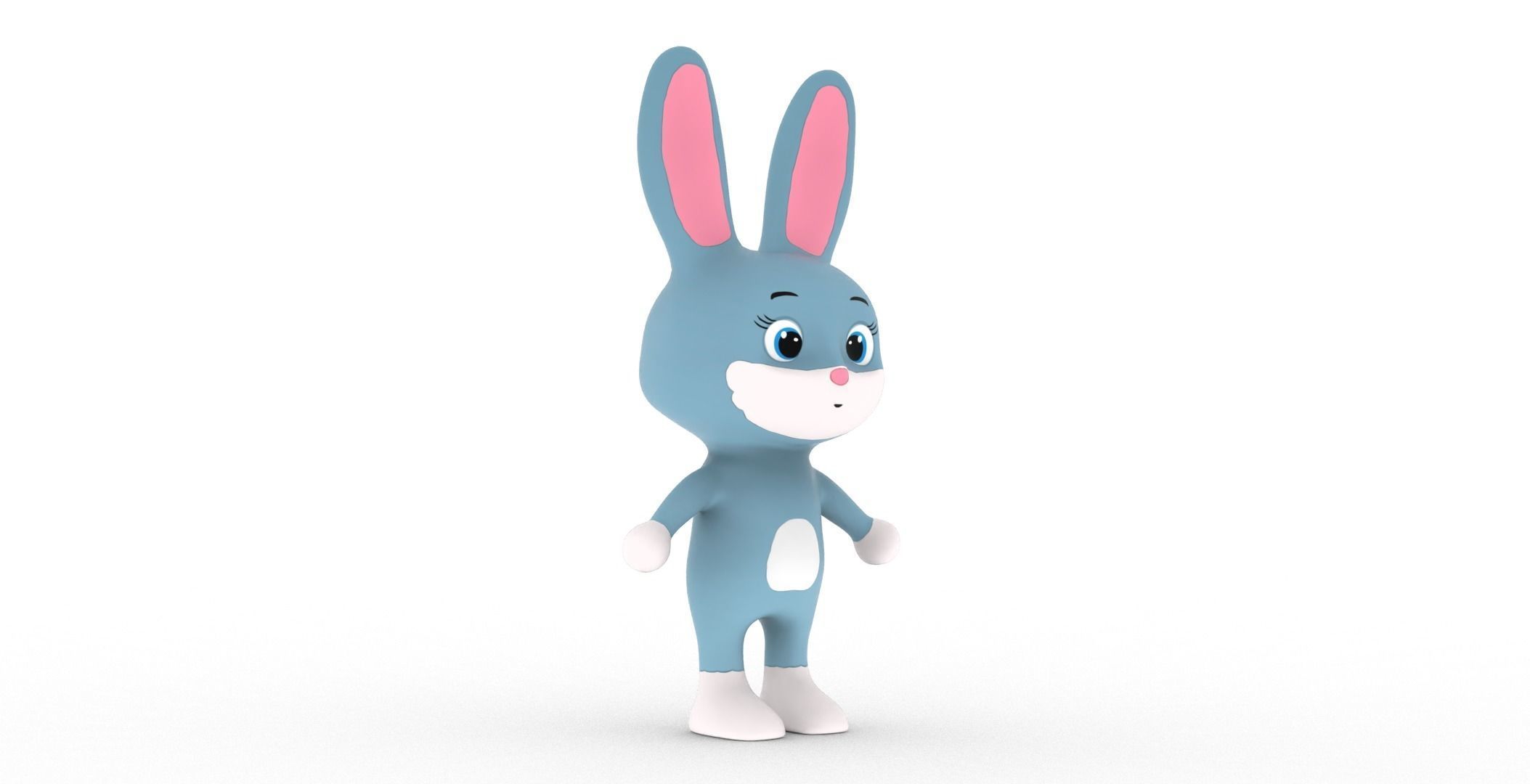 Character012 Animated Rabbit 3D Low-poly 3D model_25