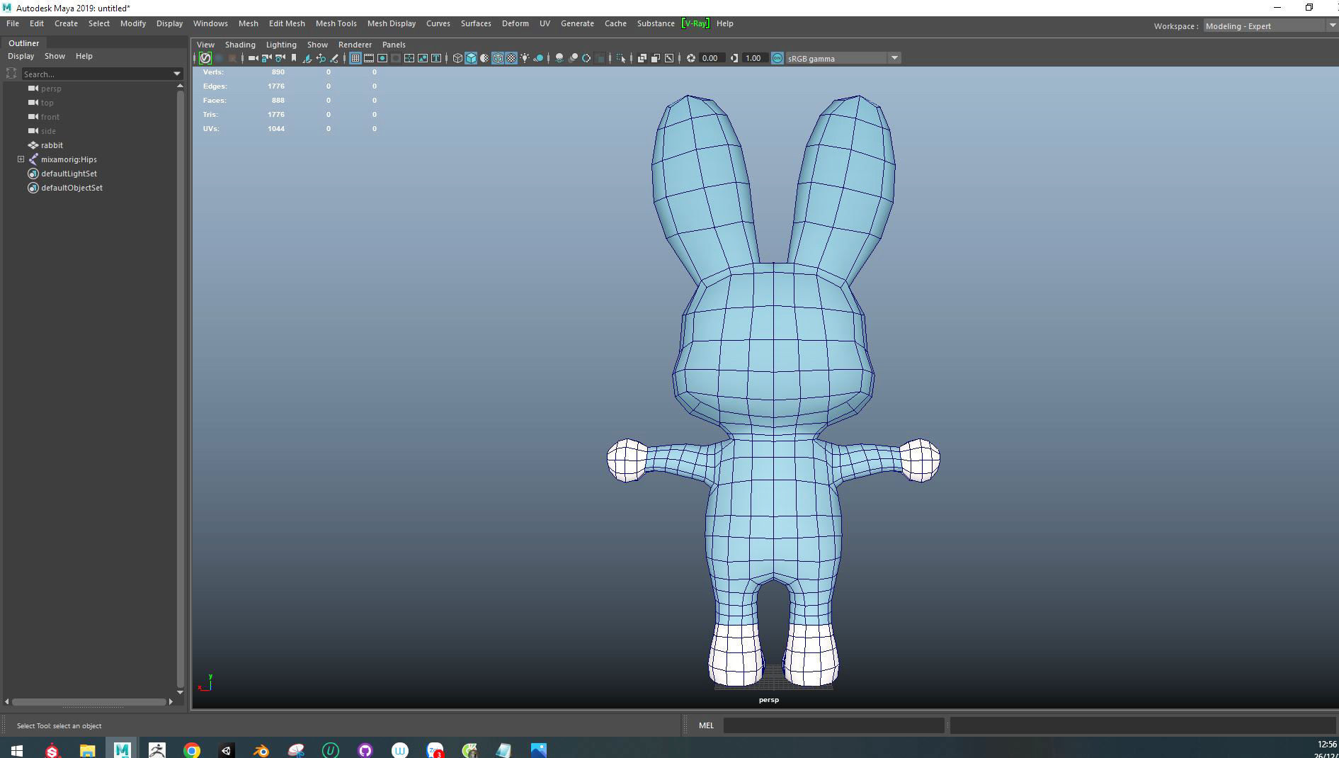 Character012 Animated Rabbit 3D Low-poly 3D model_8