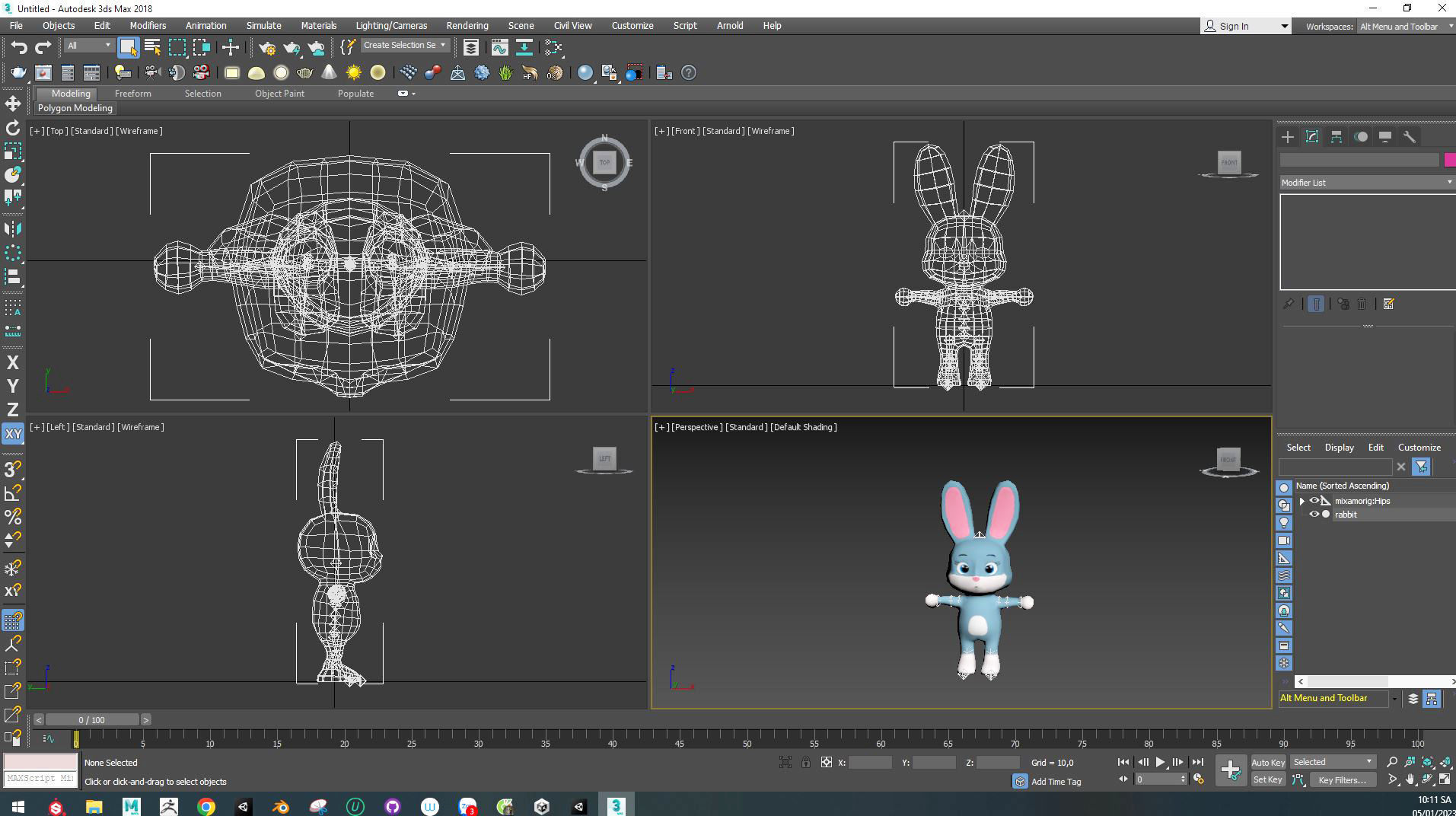Character012 Animated Rabbit 3D Low-poly 3D model_4