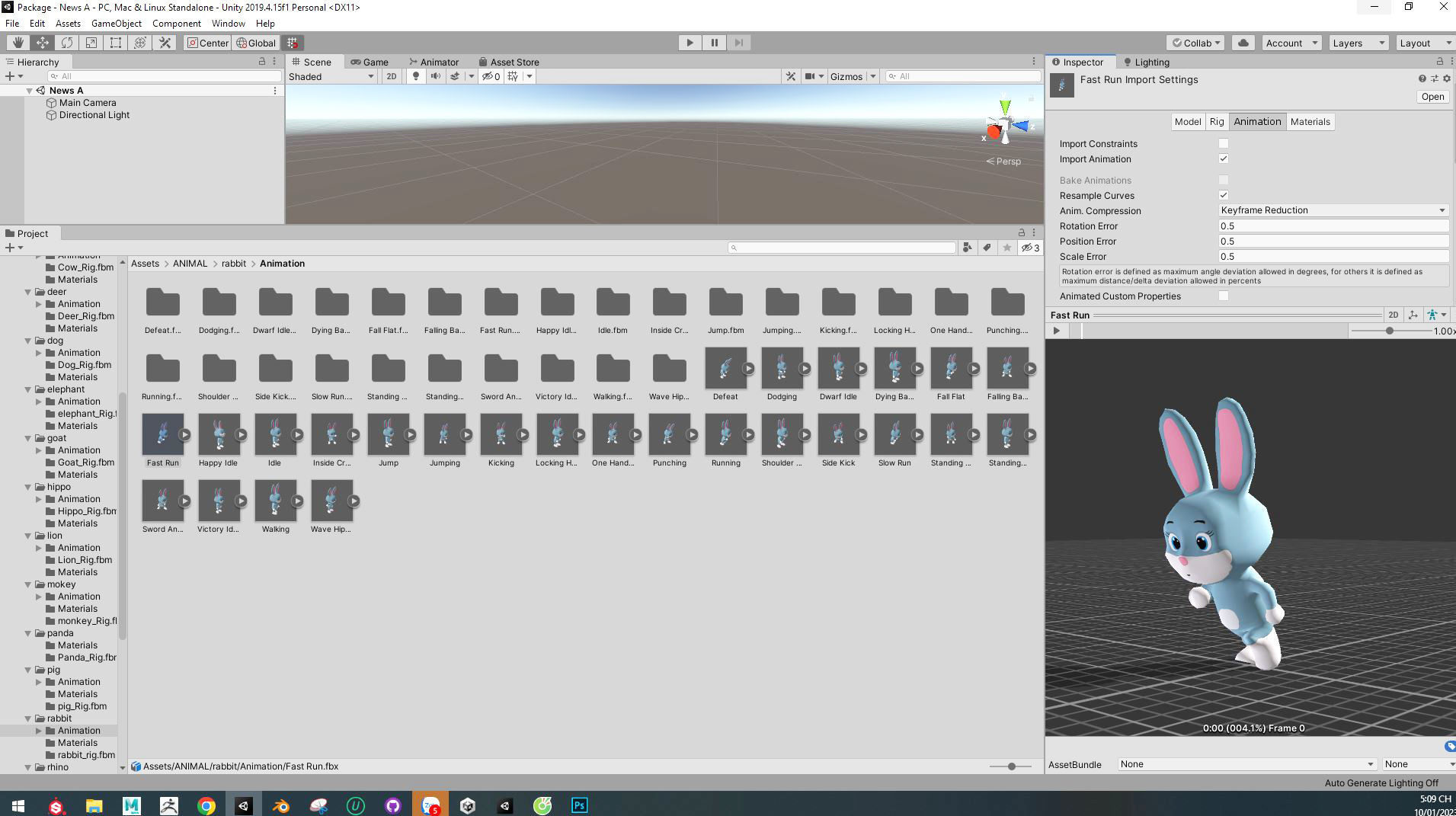 Character012 Animated Rabbit 3D Low-poly 3D model_3