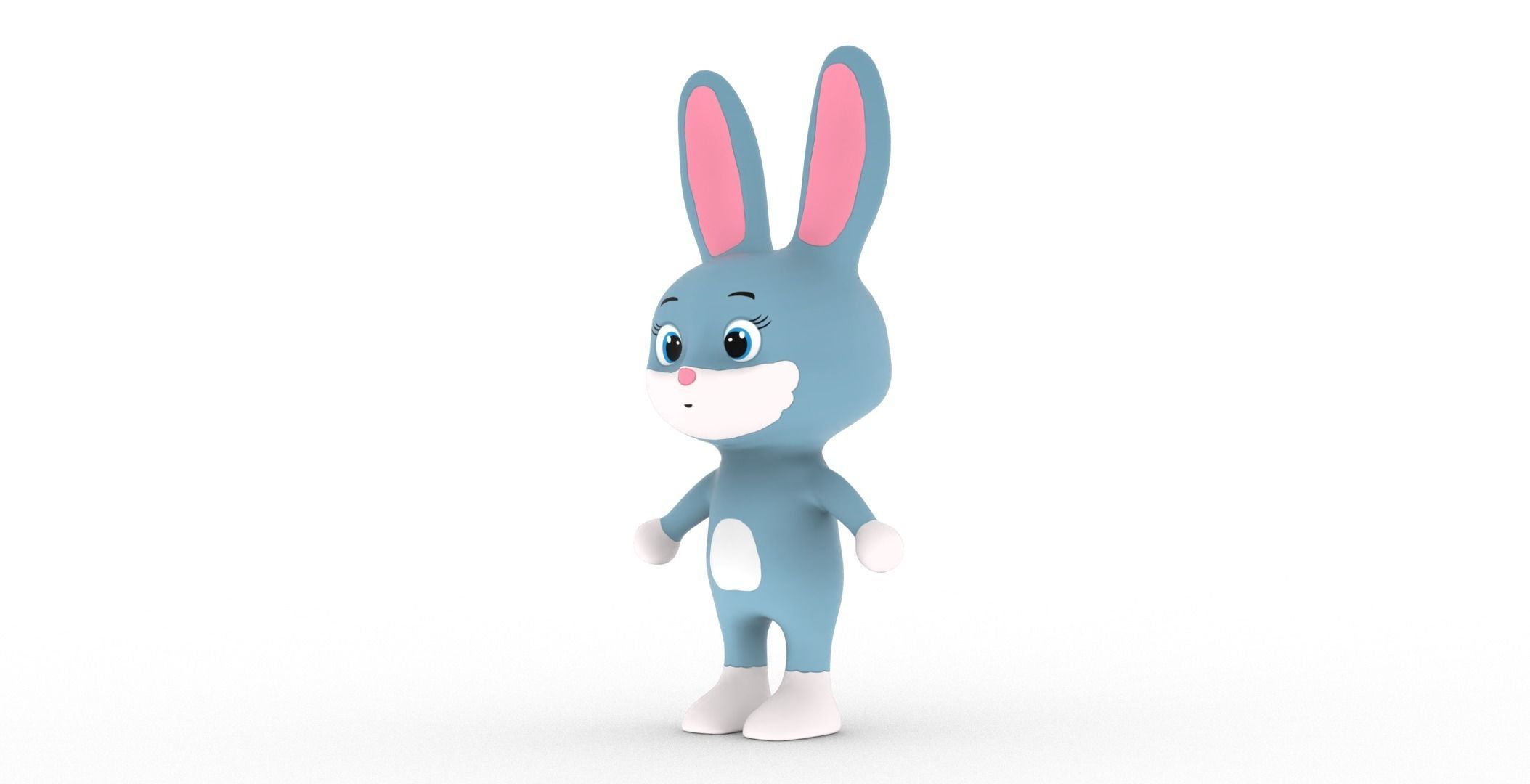 Character012 Animated Rabbit 3D Low-poly 3D model_14