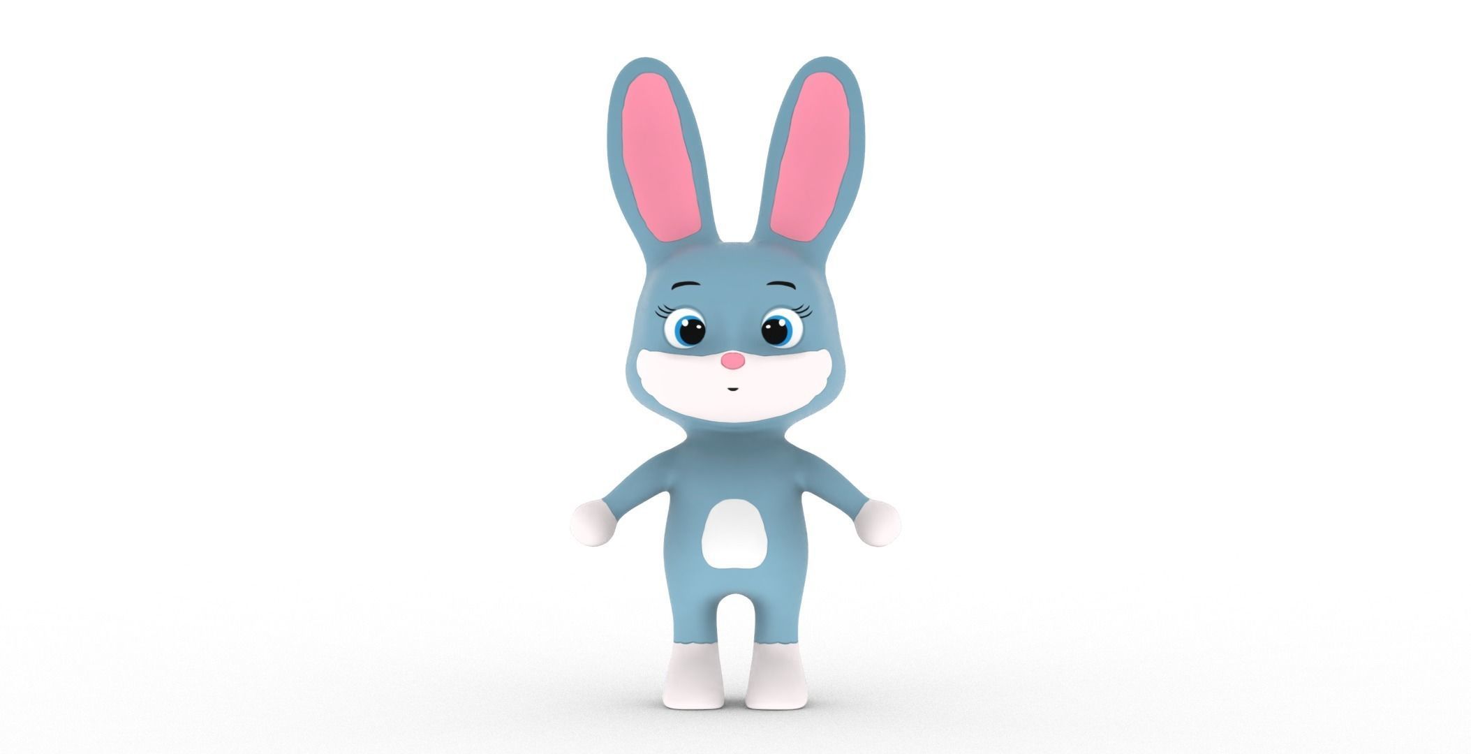 Character012 Animated Rabbit 3D Low-poly 3D model_9