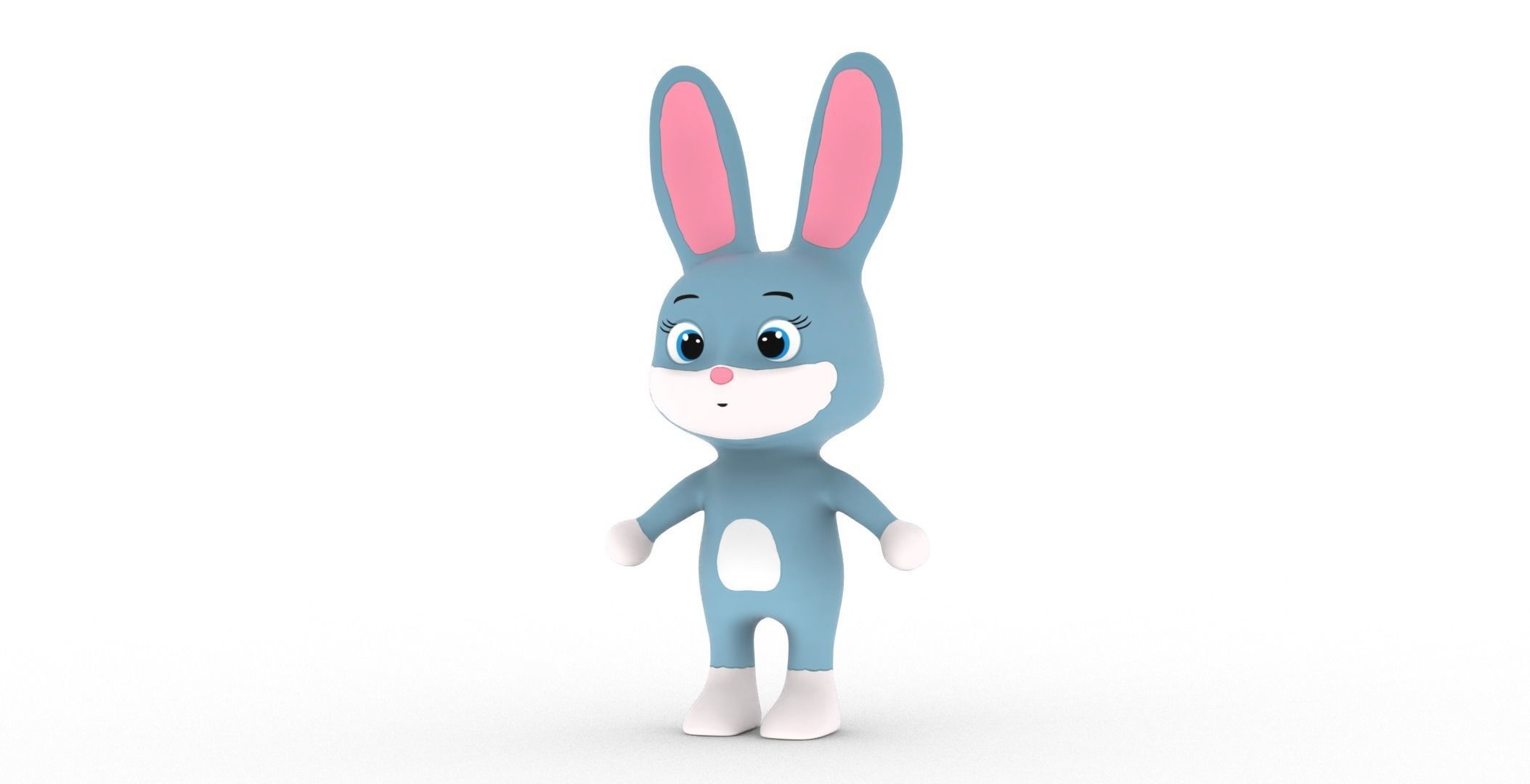 Character012 Animated Rabbit 3D Low-poly 3D model_10