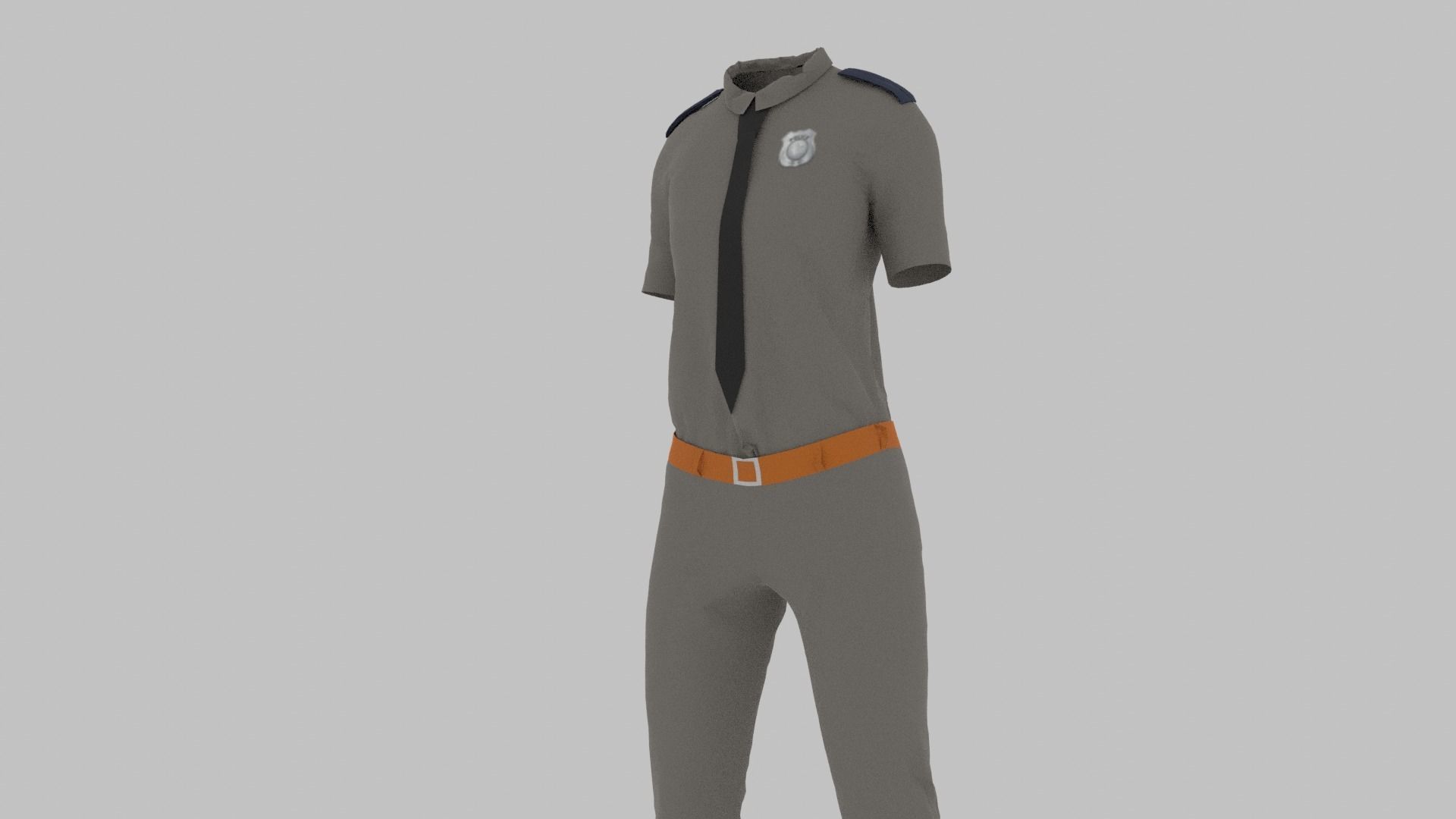 Police Uniform Low-poly 3D model_6