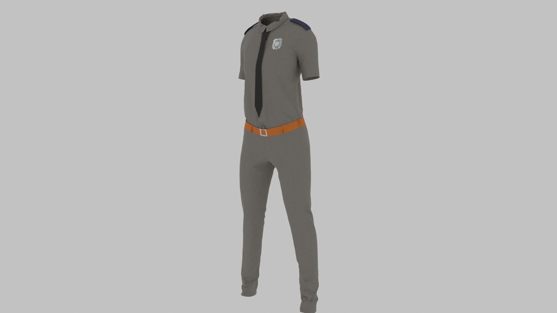 Police Uniform Low-poly 3D model_1