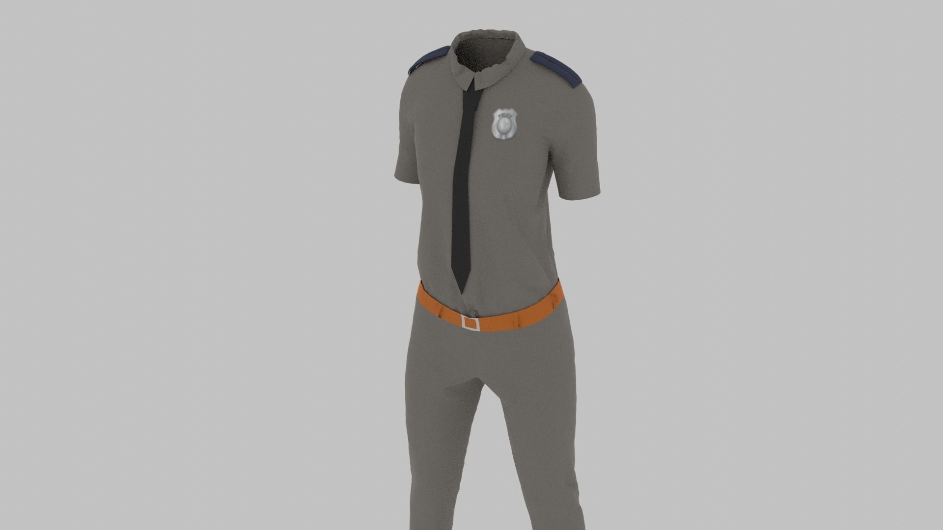 Police Uniform Low-poly 3D model_3