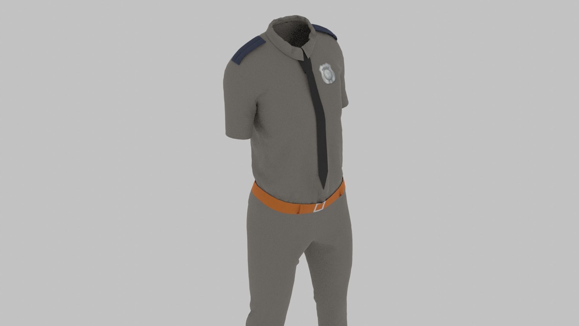 Police Uniform Low-poly 3D model_4