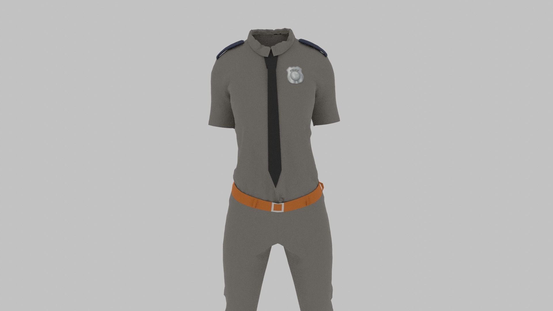 Police Uniform Low-poly 3D model_9