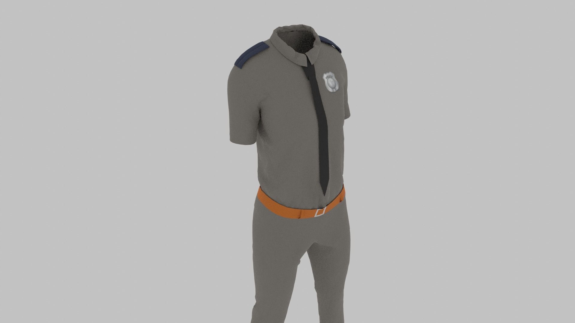 Police Uniform Low-poly 3D model_7